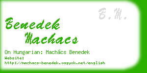 benedek machacs business card
